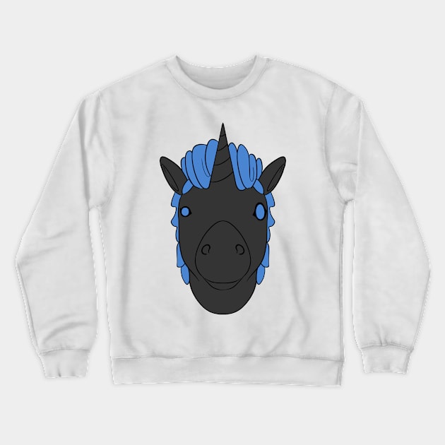 Lili - Black and blue Crewneck Sweatshirt by Biggodu